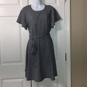 Banana Republic Factory Dark Navy and White Striped Dress NWOT Size 4